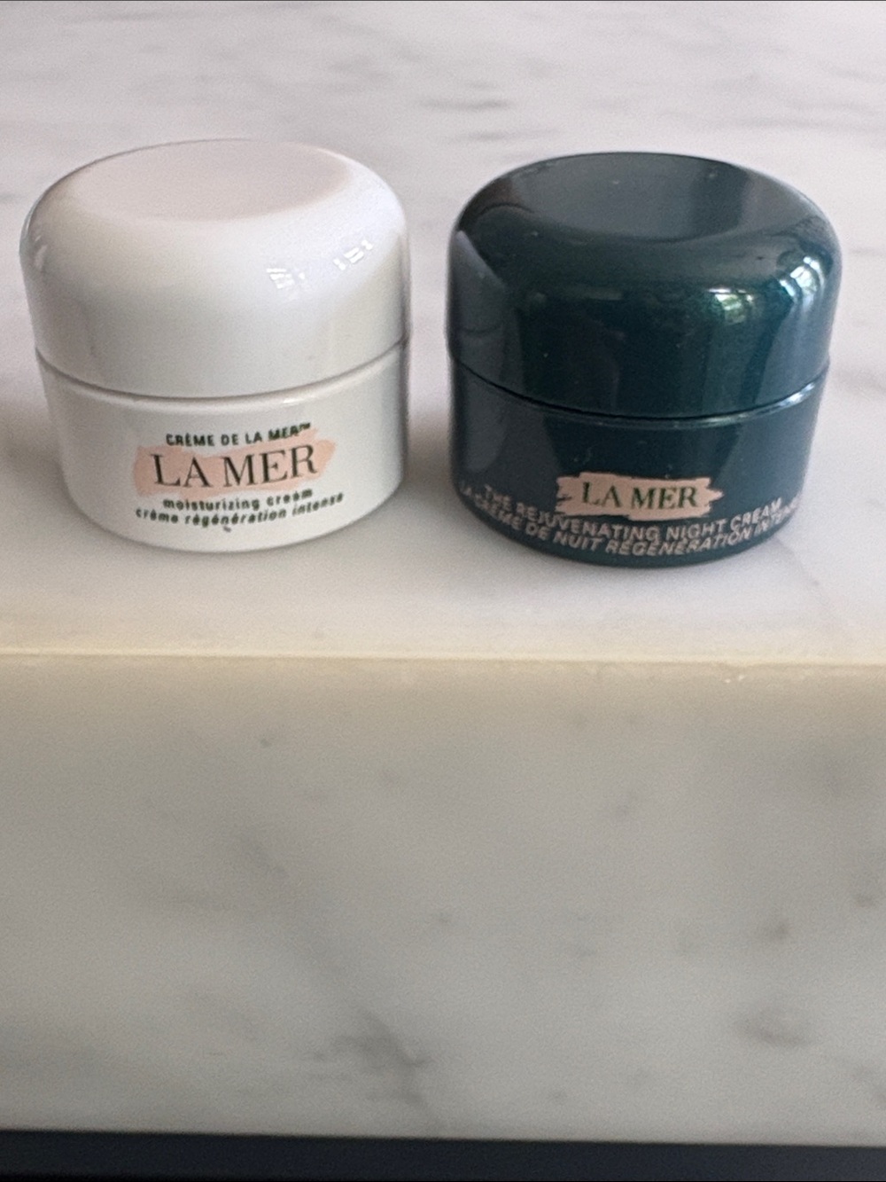 LA MER Sample Jars: Crème De La Mer Moisturizing Cream+ Rejuvenating Night Cream